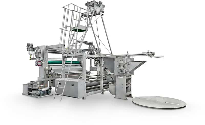Corino knit slitting machine for opening knitted fabric in rope form