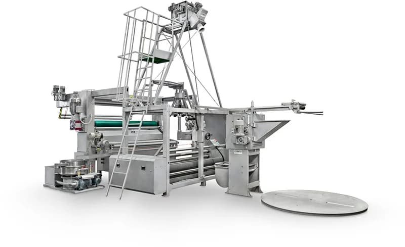 Corino knit slitting machine for opening knitted fabric in rope form