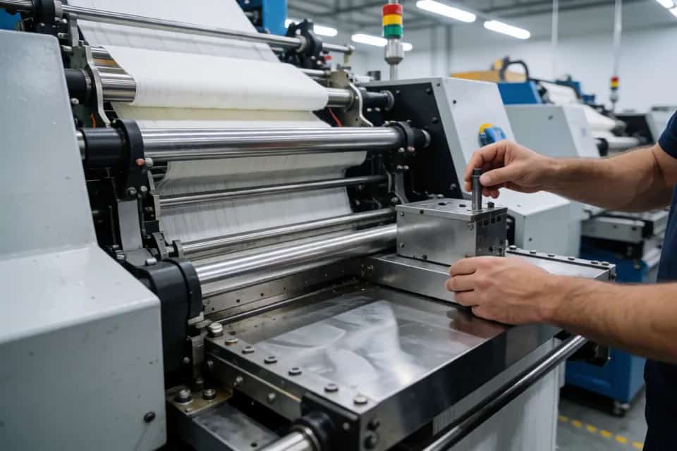 Textilfärbemaschine in einer modernen Produktionshalle